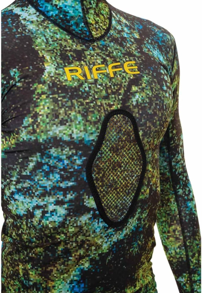 Riffe Eco Hooded Long Sleeve Rash Guard w/Loading pad DIGI-TEK Camo - Image 2